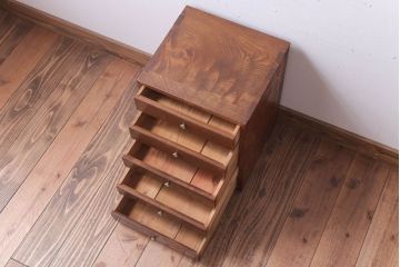アンティーク家具　和製アンティーク　総欅!美しい杢目の古い小引き出し