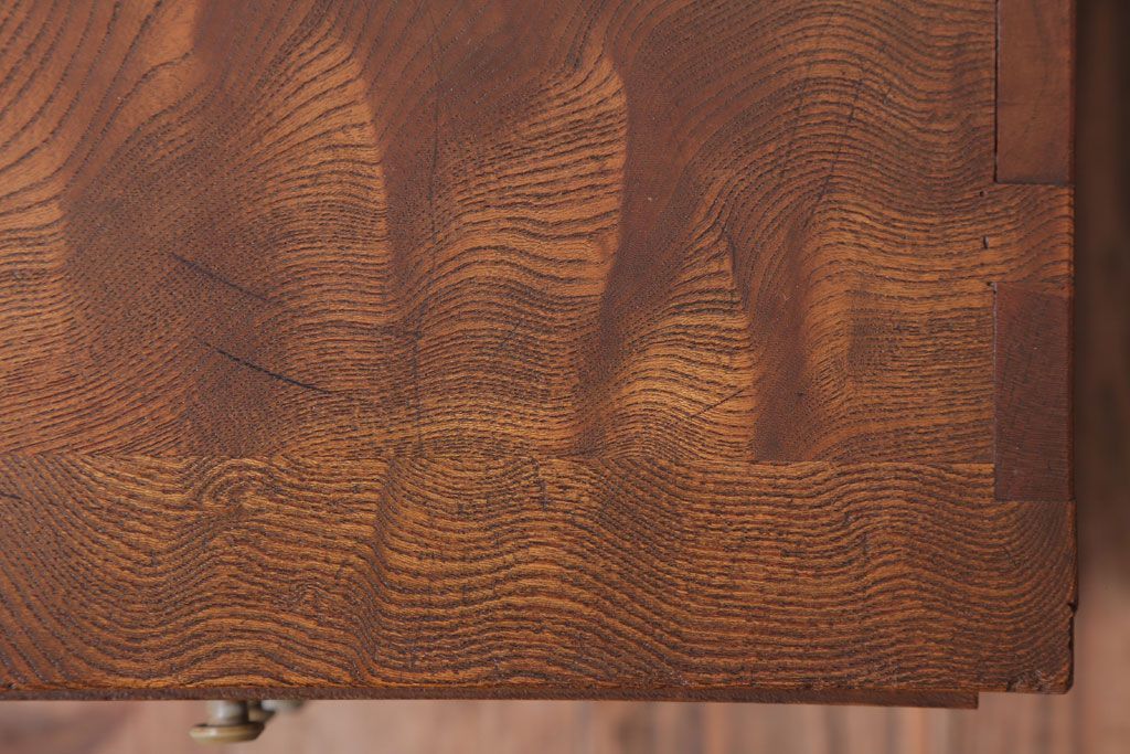 アンティーク家具　和製アンティーク　総欅!美しい杢目の古い小引き出し