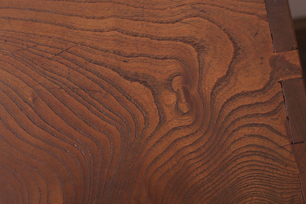 アンティーク家具　和製アンティーク　総欅!美しい杢目の古い小引き出し