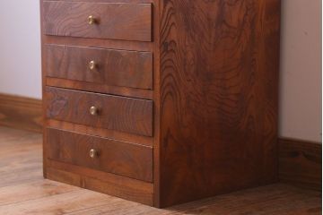 アンティーク家具　和製アンティーク　総欅!美しい杢目の古い小引き出し