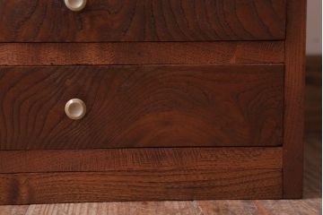アンティーク家具　和製アンティーク　総欅!美しい杢目の古い小引き出し