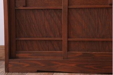 レトロ家具　昭和レトロ　古い木製の収納棚(下駄箱)(2)