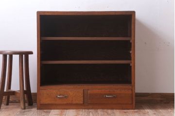 アンティーク家具　和製アンティーク　小ぶりな前面檜材収納棚