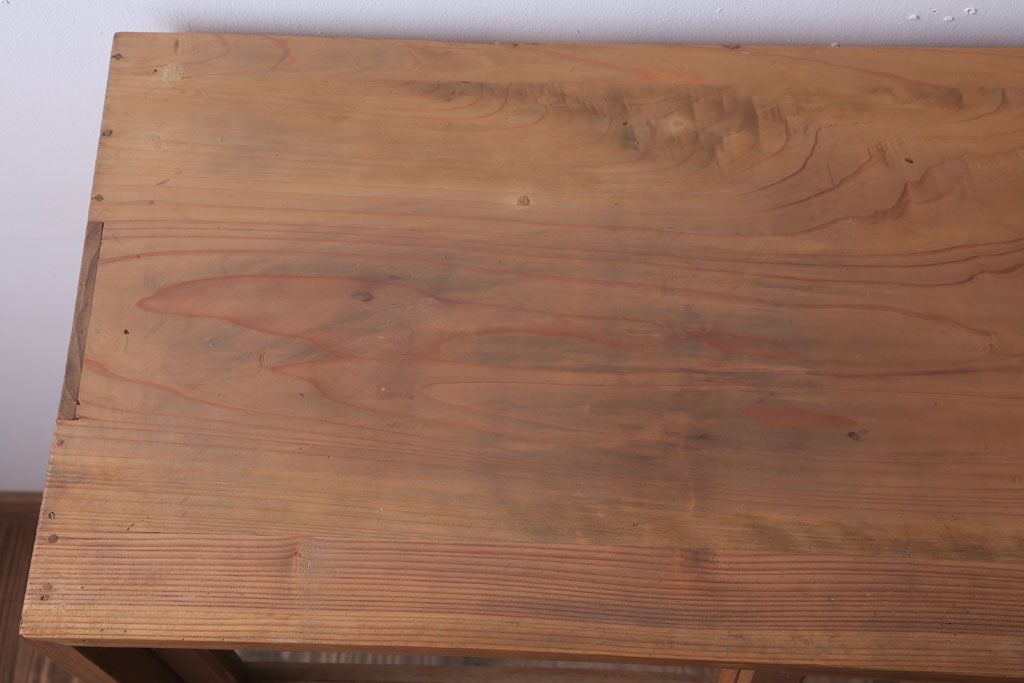 アンティーク家具　和製アンティーク　結霜ガラス入りの木味収納棚(戸棚)