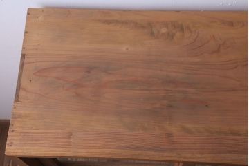 アンティーク家具　和製アンティーク　結霜ガラス入りの木味収納棚(戸棚)