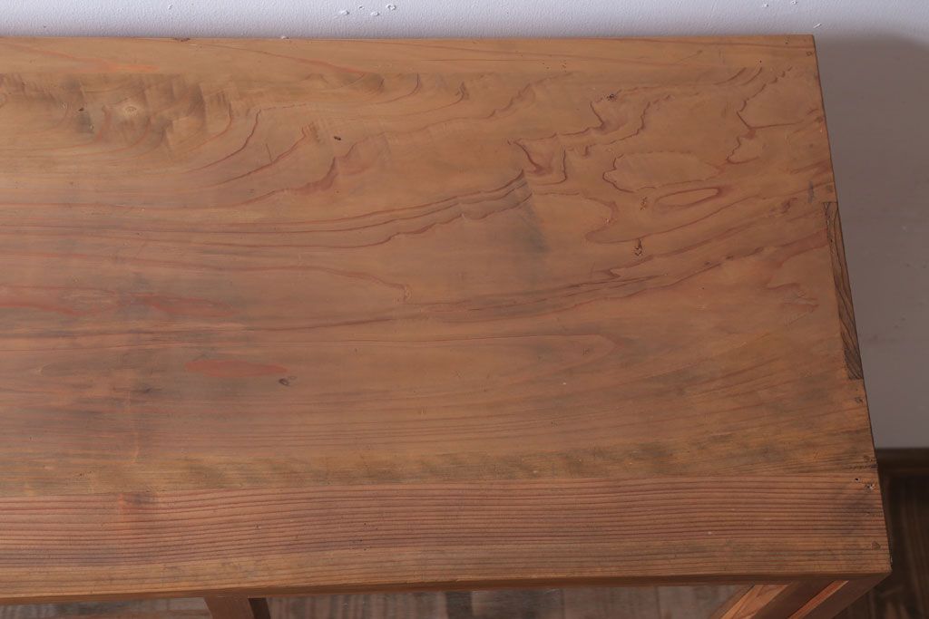 アンティーク家具　和製アンティーク　結霜ガラス入りの木味収納棚(戸棚)