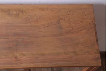 アンティーク家具　和製アンティーク　結霜ガラス入りの木味収納棚(戸棚)