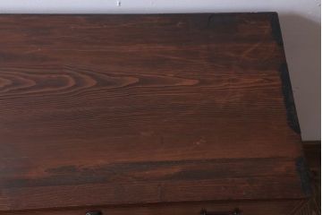 アンティーク家具　和製アンティーク　関西系!前面栓材の上品なハーモニカ付き衣装箪笥