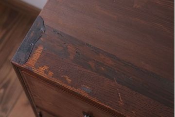 アンティーク家具　和製アンティーク　関西系!前面栓材の上品なハーモニカ付き衣装箪笥