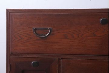 アンティーク家具　和製アンティーク　関西系!前面栓材の上品なハーモニカ付き衣装箪笥