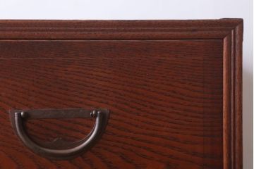 アンティーク家具　和製アンティーク　関西系!前面栓材の上品なハーモニカ付き衣装箪笥