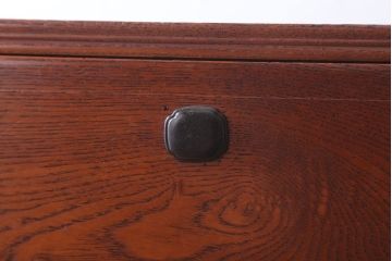 アンティーク家具　和製アンティーク　関西系!前面栓材の上品なハーモニカ付き衣装箪笥