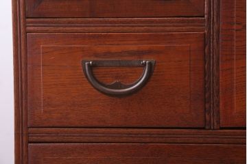 アンティーク家具　和製アンティーク　関西系!前面栓材の上品なハーモニカ付き衣装箪笥