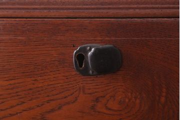 アンティーク家具　和製アンティーク　関西系!前面栓材の上品なハーモニカ付き衣装箪笥