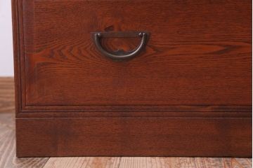 アンティーク家具　和製アンティーク　関西系!前面栓材の上品なハーモニカ付き衣装箪笥