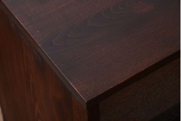 アンティーク家具　古民具・骨董　明治〜大正　高級品!前面欅材の結霜ガラス戸ローボード