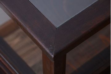 アンティーク家具　大正ロマン　脚付きのアンティーク飾りガラスケース(ショーケース)