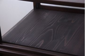 アンティーク家具　大正ロマン　脚付きのアンティーク飾りガラスケース(ショーケース)