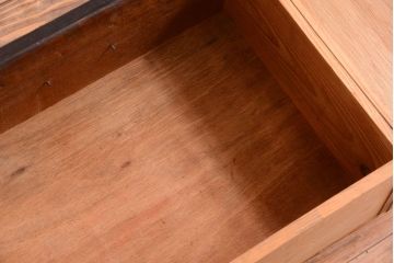 アンティーク家具　和製アンティーク　すりガラス入り!古い木の一本物戸棚(収納棚)