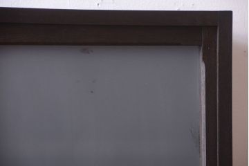 アンティーク家具　和製アンティーク　すりガラス入り!古い木の一本物戸棚(収納棚)