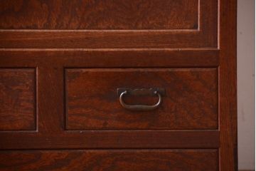 アンティーク家具　古民具・骨董　明治〜大正　前面玉杢無垢材の重ね戸棚(収納棚)