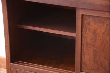 アンティーク家具　古民具・骨董　明治〜大正　前面玉杢無垢材の重ね戸棚(収納棚)