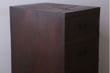 アンティーク家具　古民具・骨董　明治〜大正　古い木の4杯チェスト(引き出し)