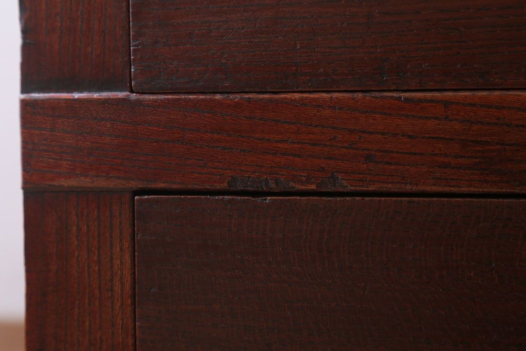アンティーク家具　古民具・骨董　明治〜大正　古い木の4杯チェスト(引き出し)