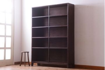 アンティーク家具　和製アンティーク　古い木の脚付き飾り棚(オープンラック)