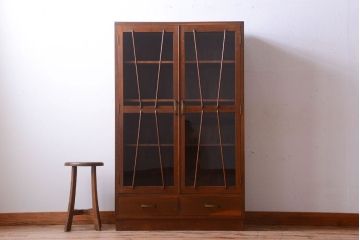 レトロ家具　昭和レトロ　前面ナラ材!おしゃれなアンティーク本箱