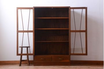 レトロ家具　昭和レトロ　前面ナラ材!おしゃれなアンティーク本箱