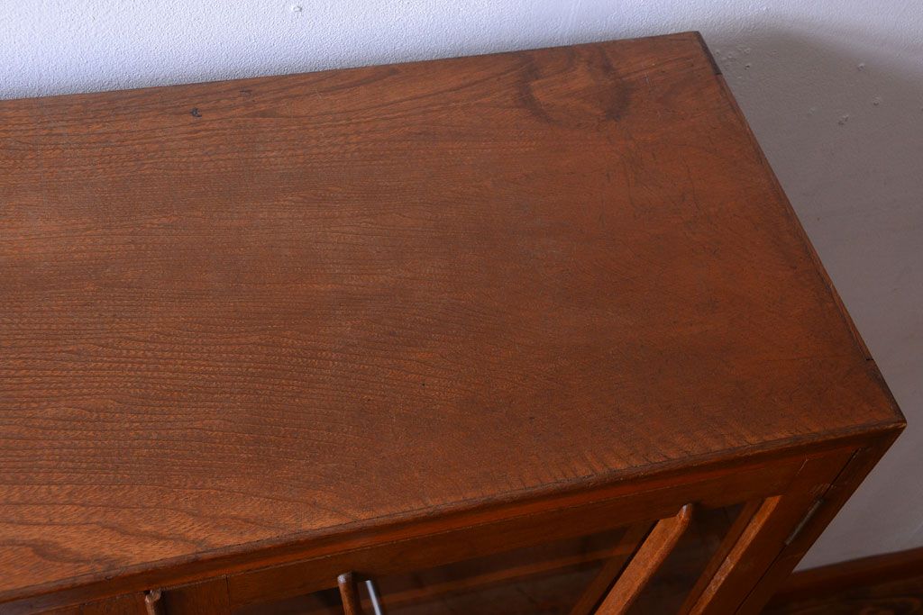 レトロ家具　昭和レトロ　前面ナラ材!おしゃれなアンティーク本箱