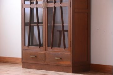 レトロ家具　昭和レトロ　前面ナラ材!おしゃれなアンティーク本箱