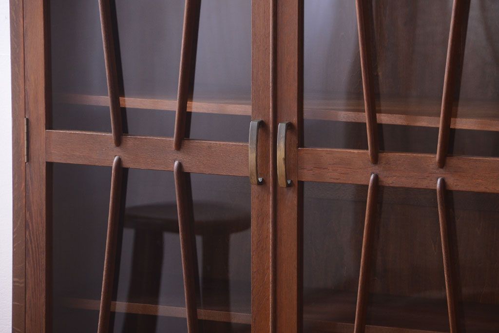 レトロ家具　昭和レトロ　前面ナラ材!おしゃれなアンティーク本箱