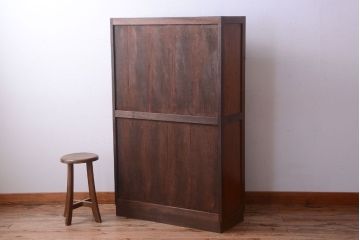 レトロ家具　昭和レトロ　前面ナラ材!おしゃれなアンティーク本箱