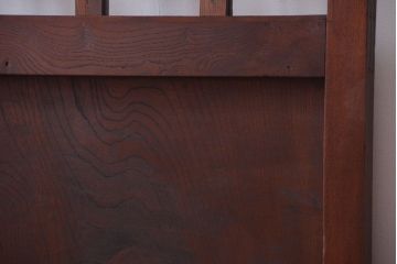 古民具・骨董　明治〜大正期　総欅!クリアガラス入り格子蔵戸(2)(玄関戸)