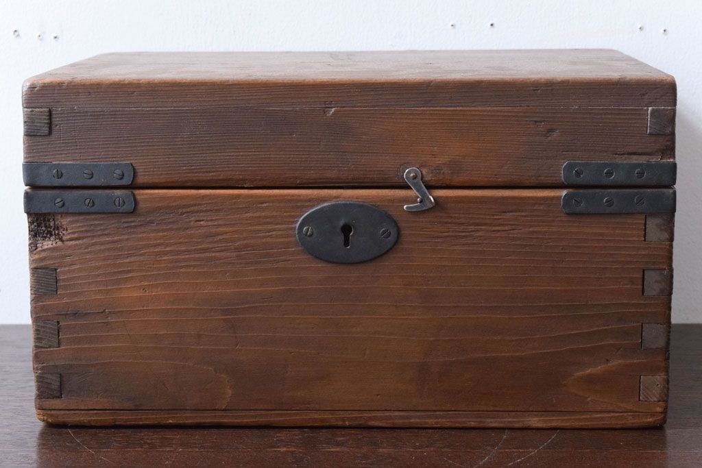 アンティーク家具　古民具・骨董　大正〜昭和　小ぶりなアンティーク木箱