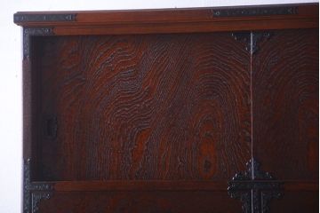 中古　民芸家具　玉杢・内桐材製の高級衣装箪笥(桐箪笥、桐たんす)