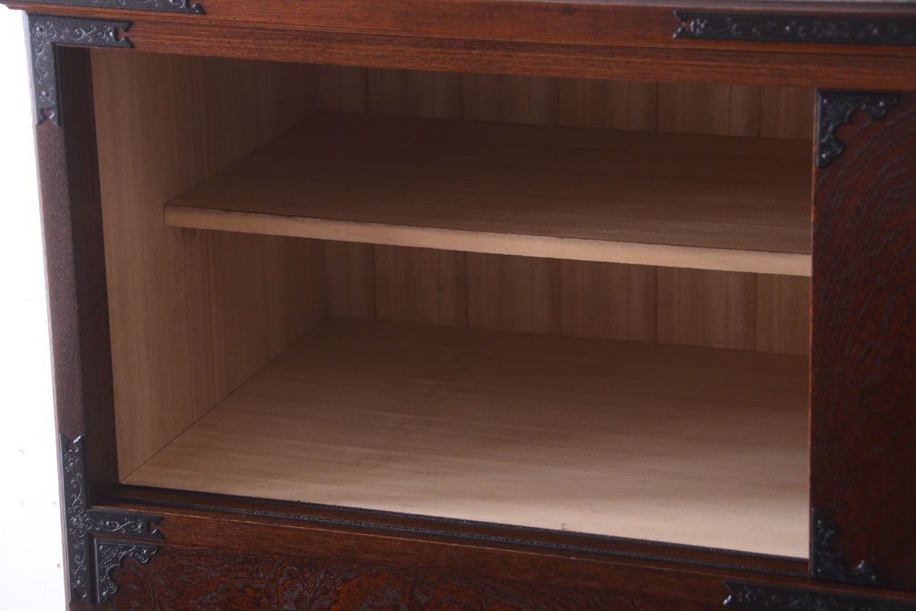 中古　民芸家具　玉杢・内桐材製の高級衣装箪笥(桐箪笥、桐たんす)