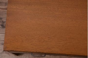 アンティーク家具　和製アンティーク　古い木製の2杯引き出し付き文机(2)