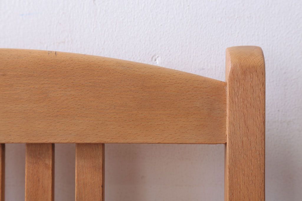 アンティーク家具　和製アンティーク　ブナ材製!アンティークリネン座面のシンプルなダイニングチェア