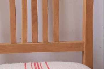 アンティーク家具　和製アンティーク　ブナ材製!アンティークリネン座面のシンプルなダイニングチェア