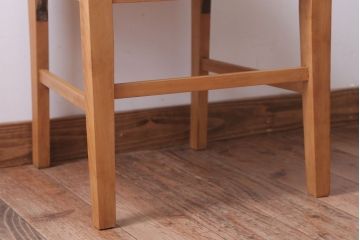 アンティーク家具　和製アンティーク　ブナ材製!アンティークリネン座面のシンプルなダイニングチェア