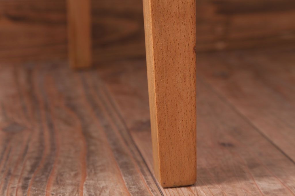 アンティーク家具　和製アンティーク　ブナ材製!アンティークリネン座面のシンプルなダイニングチェア