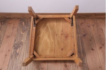 アンティーク家具　和製アンティーク　ブナ材製!アンティークリネン座面のシンプルなダイニングチェア