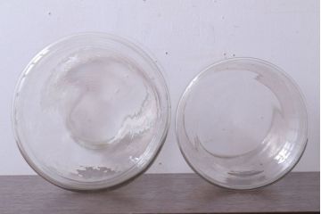 アンティーク雑貨　昭和レトロ　ガラス蓋のガラス瓶2個セット
