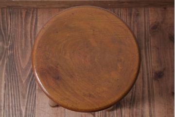 レトロ家具　アンティーク　レトロでかわいい古い木のおしゃれな丸スツール