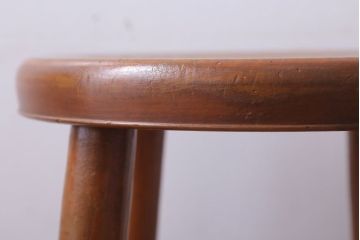 レトロ家具　アンティーク　レトロでかわいい古い木のおしゃれな丸スツール