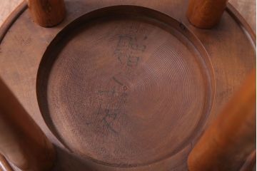 レトロ家具　アンティーク　レトロでかわいい古い木のおしゃれな丸スツール