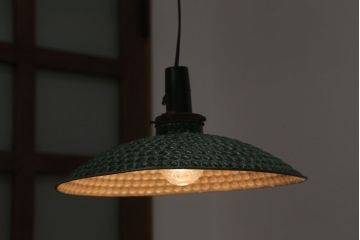 和製アンティーク　古いアルミシェードの天井照明(ペンダントライト)(2)